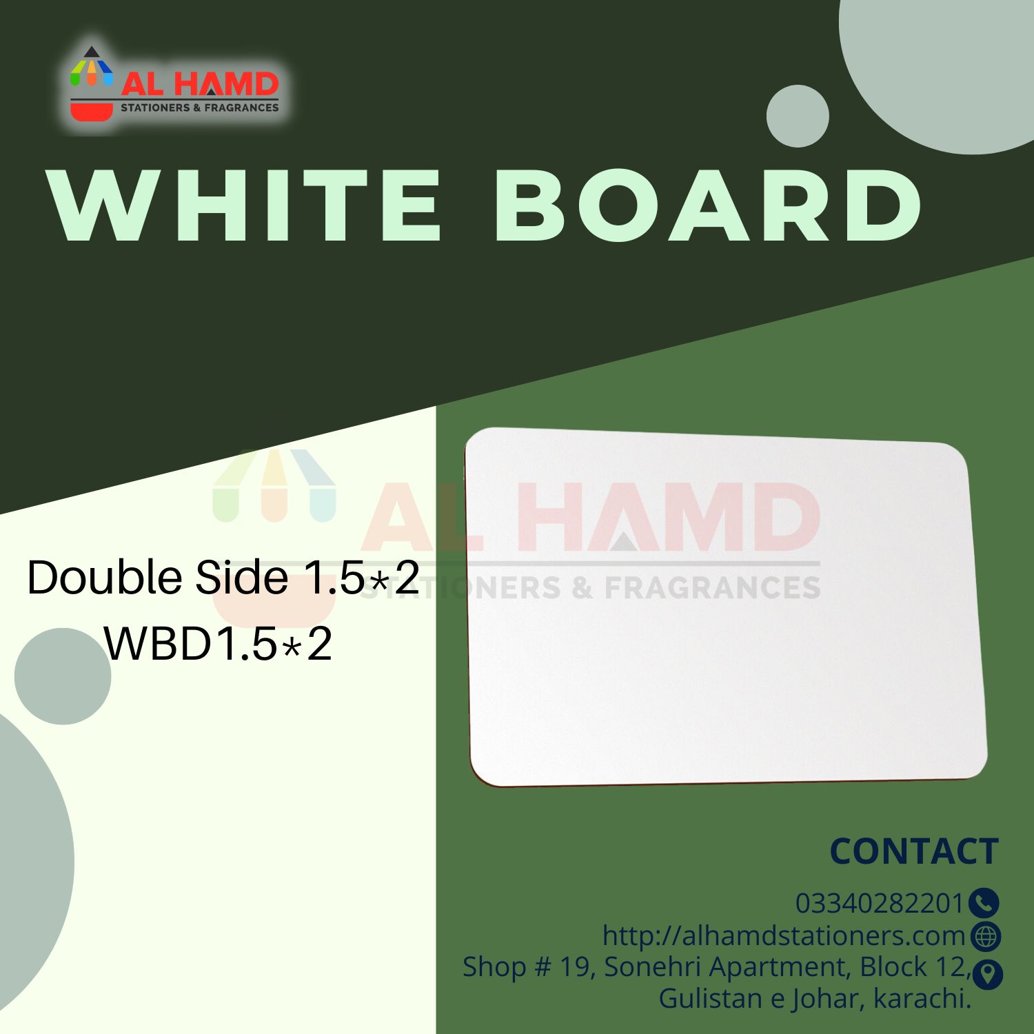 White Board Double Side 1.5*2 WBD1.5*2